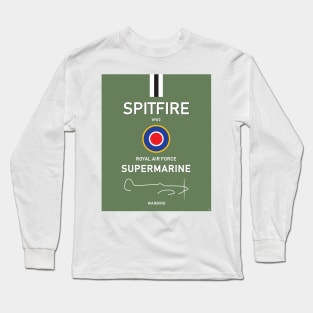 Spitfire Supermarine Great Britain UK London RAF WW2 Long Sleeve T-Shirt